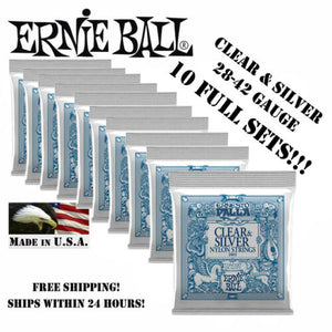 *10 PACK ERNESTO PALLA CLEAR & SILVER CLASSICAL GUITAR STRINGS 2403 (10 SETS)*