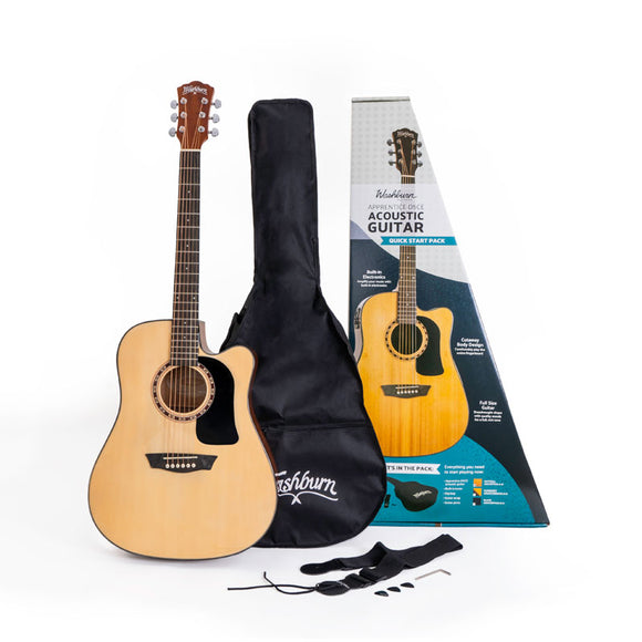 **WASHBURN AD5CE CUTAWAY ACOUSTIC ELECTRIC GUITAR PACK!! - IN-STORE PICKUP ONLY -**