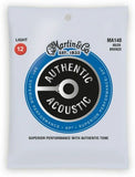 **10 SETS - MARTIN MA140 ACOUSTIC GUITAR STRINGS LIGHT 80/20 BRONZE (WAS M140)**