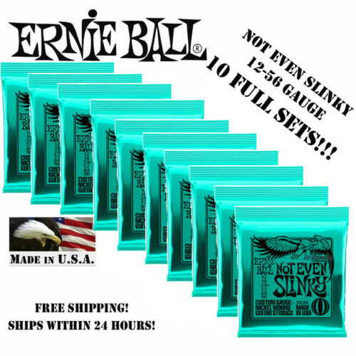 *10 PACK ERNIE BALL NOT EVEN SLINKY 12-56 ELECTRIC GUITAR STRINGS 2626 (10 SETS)