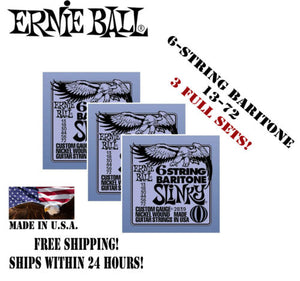 *3 SETS ERNIE BALL 6 STRING BARITONE SLINKY 2839 ELECTRIC GUITAR STRINGS 13-72*