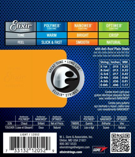 3 SETS ELIXIR 16052 ACOUSTIC GUITAR STRINGS+1 SET ELIXIR 12052