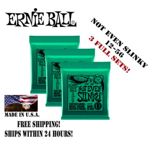 ** 3 SETS ERNIE BALL NOT EVEN SLINKY 2626 ELECTRIC GUITAR STRINGS 12-56 **