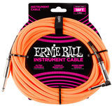 **ERNIE BALL 10' or 18' BRAIDED INSTRUMENT/GUITAR CABLE - 5 COLOR CHOICES**
