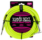 **ERNIE BALL 10' or 18' BRAIDED INSTRUMENT/GUITAR CABLE - 5 COLOR CHOICES**