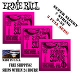 **3 PACKS ERNIE BALL 2623 7-STRING ELECTRIC GUITAR STRINGS 9-52 (3 FULL SETS)**