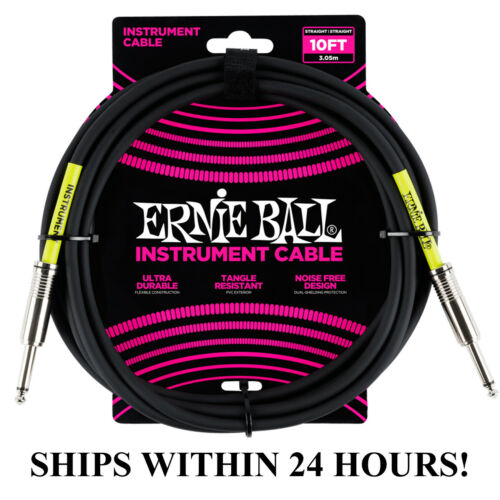 **ERNIE BALL 10' GUITAR/BASS INSTRUMENT CABLE (CABLE) - STRAIGHT TO STRAIGHT**