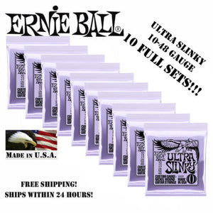 *10 PACK ERNIE BALL ULTRA SLINKY 10-48 ELECTRIC GUITAR STRINGS 2227 (10 SETS)*