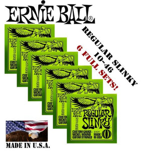 10 PACK ERNIE BALL REGULAR SLINKY 10-46 ELECTRIC GUITAR STRINGS 2221 (10  SETS)