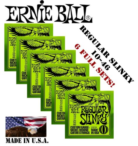 6 SETS ERNIE BALL 2221 REGULAR SLINKY ELECTRIC GUITAR STRINGS 10-46 ( –  Mountain Rock Music