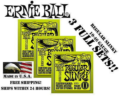 Ernie Ball 2221 Nickel Regular Slinky Electric Guitar Strings 10-46